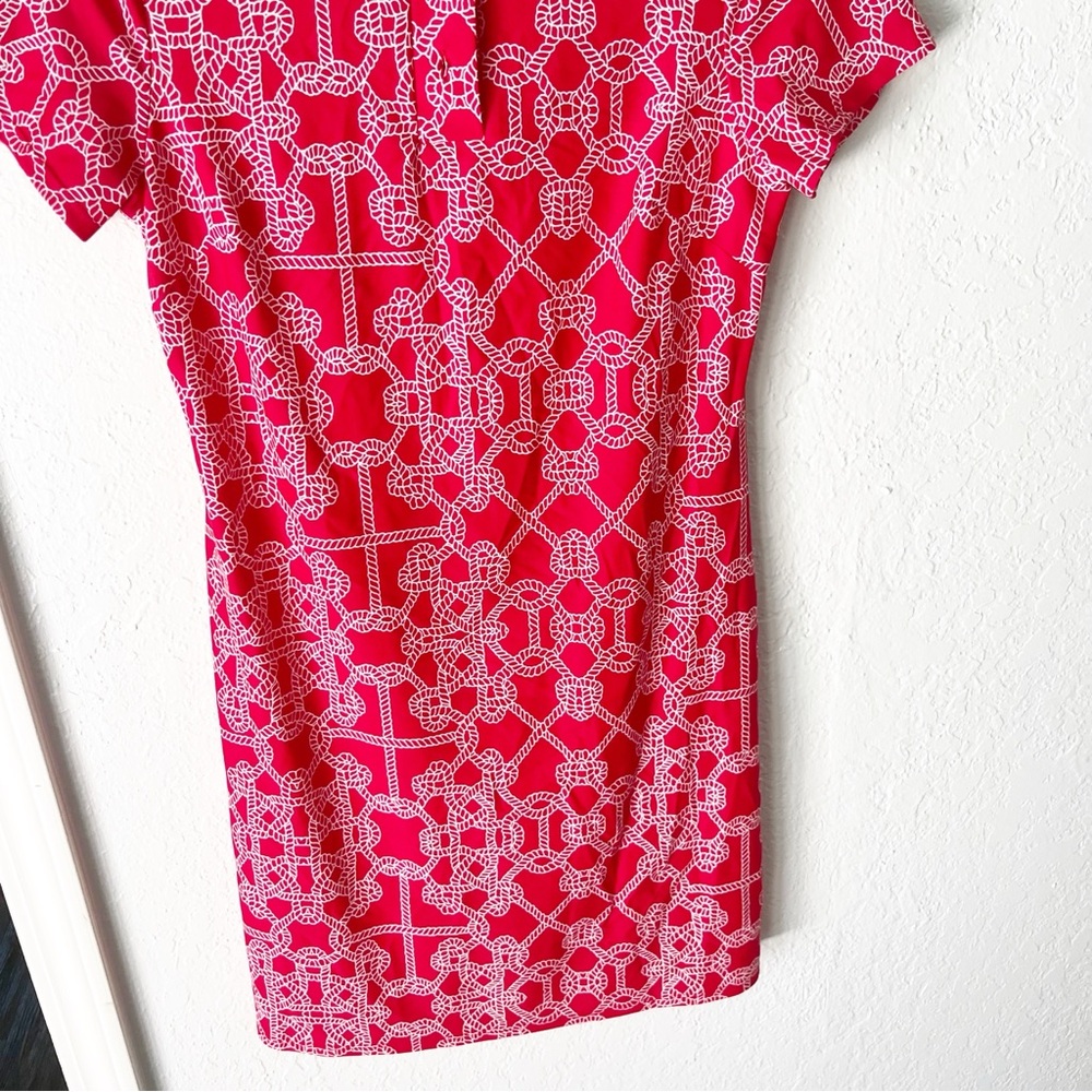 Jude Connally Red and White Patterned Dress - Picture 4 of 6
